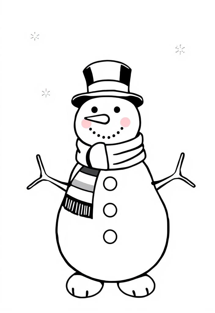 a cute snowman wearing a fedora