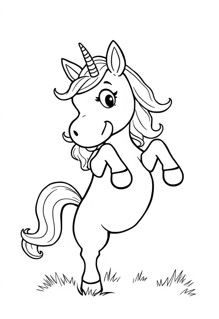 Bucking Cartoon Unicorn