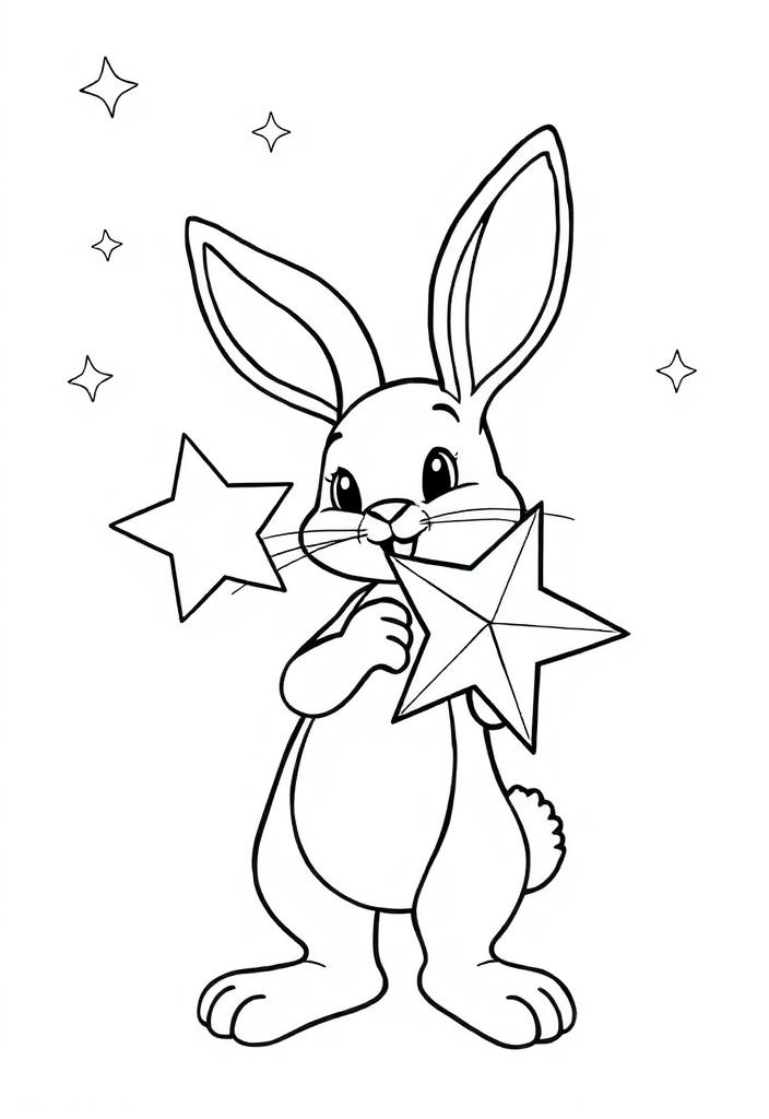 Bunny holding a star