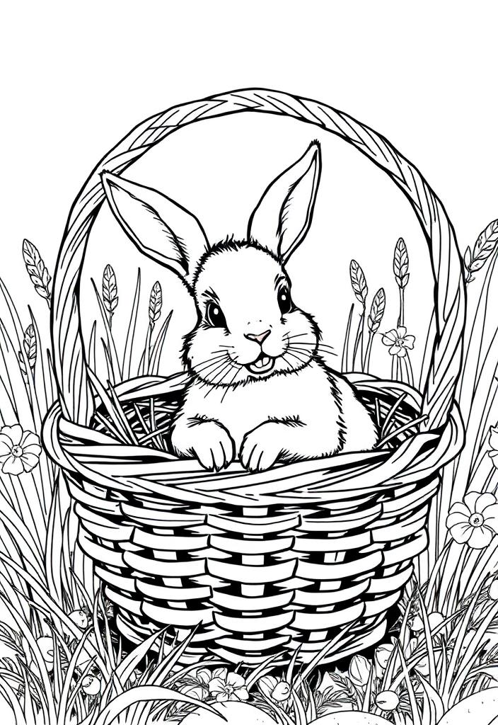 Bunny inside a basket