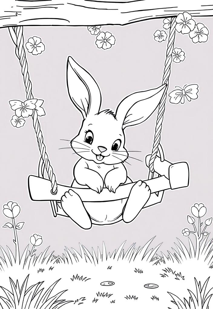 Bunny on a swing