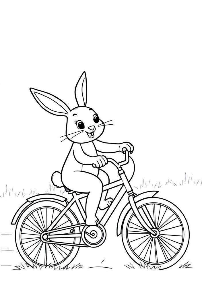 Bunny riding a bike