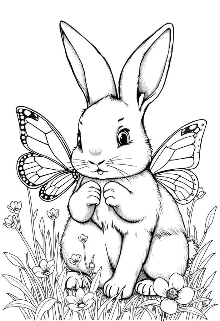 Bunny with a butterfly