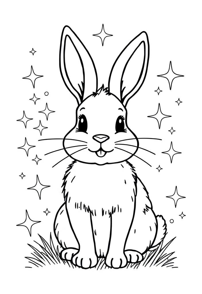 Bunny with sparkles around