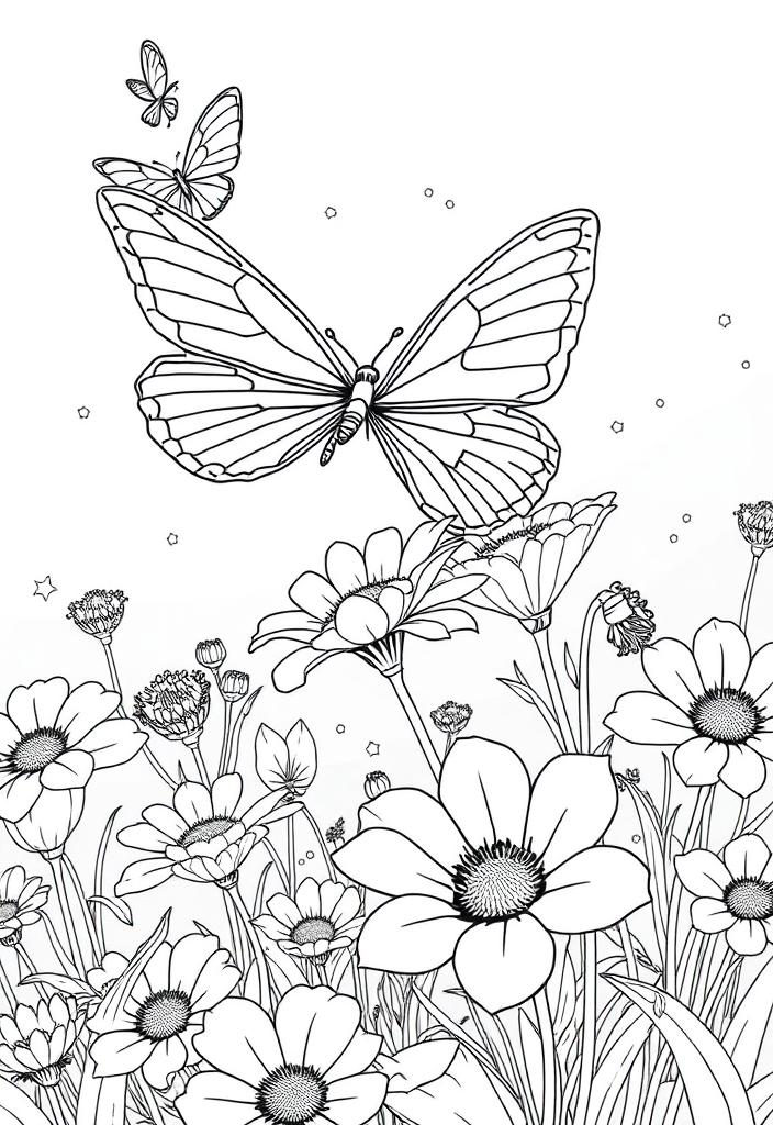 Butterfree flying above flowers