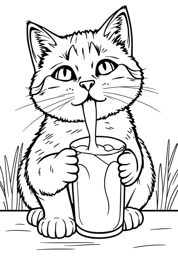 Cat drinking milk