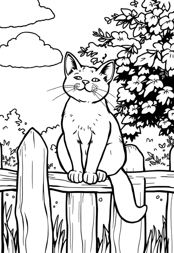 Cat sitting on a fence