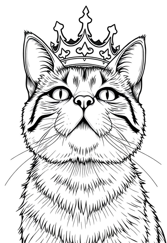 Cat with a crown on its head