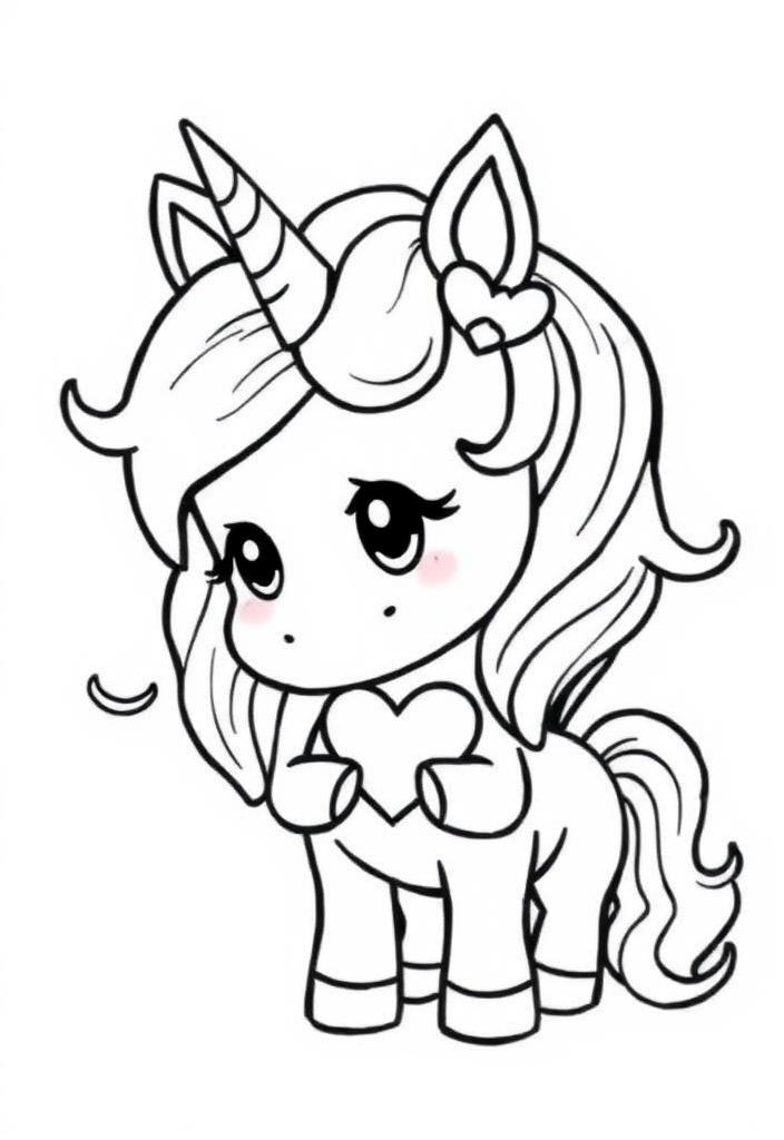 Chibi Unicorn with Heart