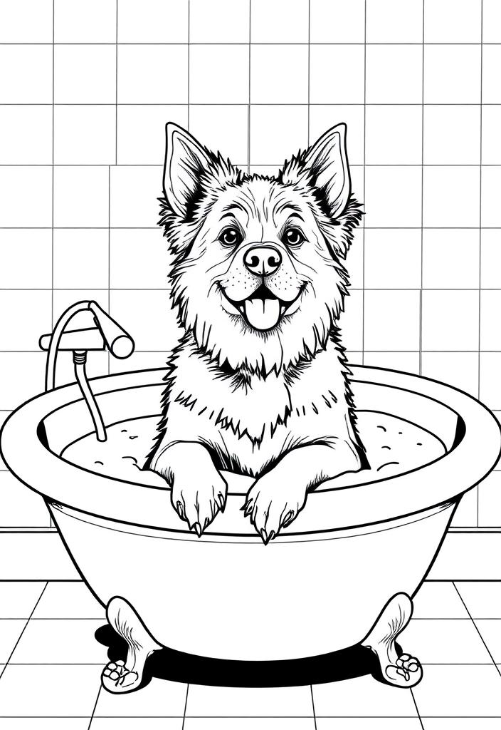 Dog in the Bathtub