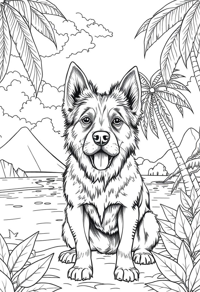 Dog on a Tropical Island