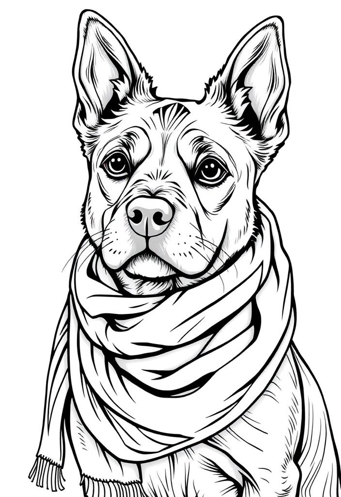 Dog Wearing a Scarf