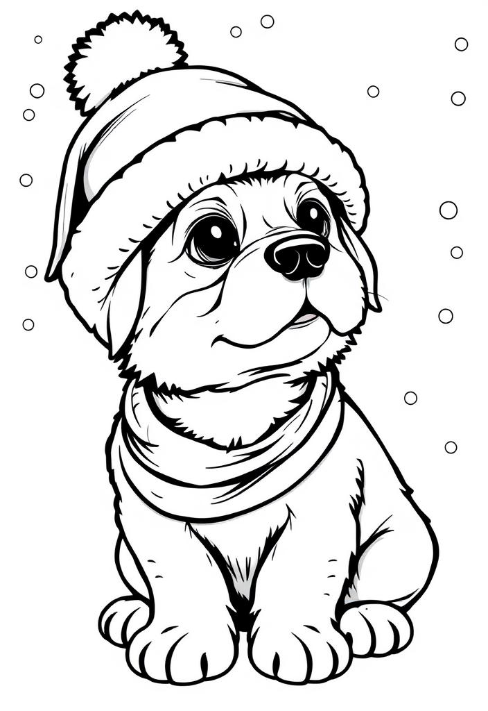 Dog Wearing a Winter Hat