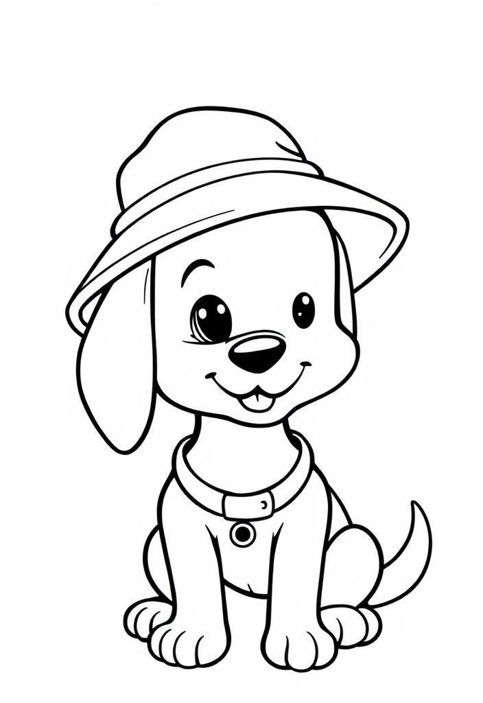 Dog with a Bucket Hat