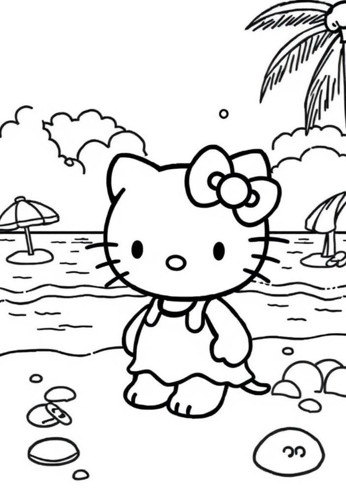 Hello Kitty at the Beach