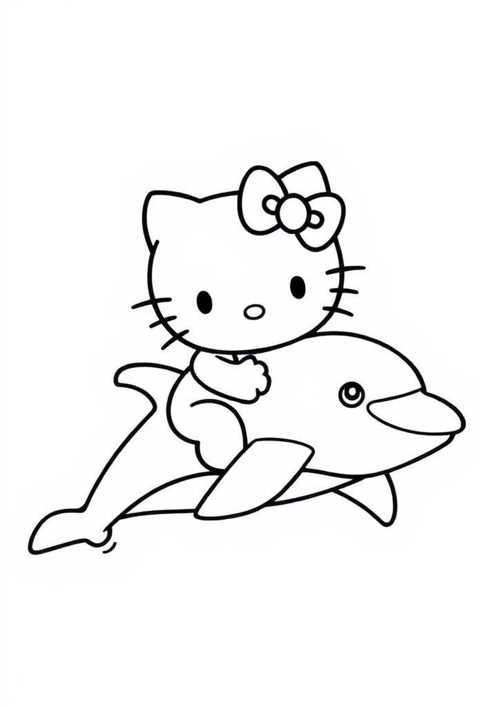 Hello Kitty Rides a Dolphin