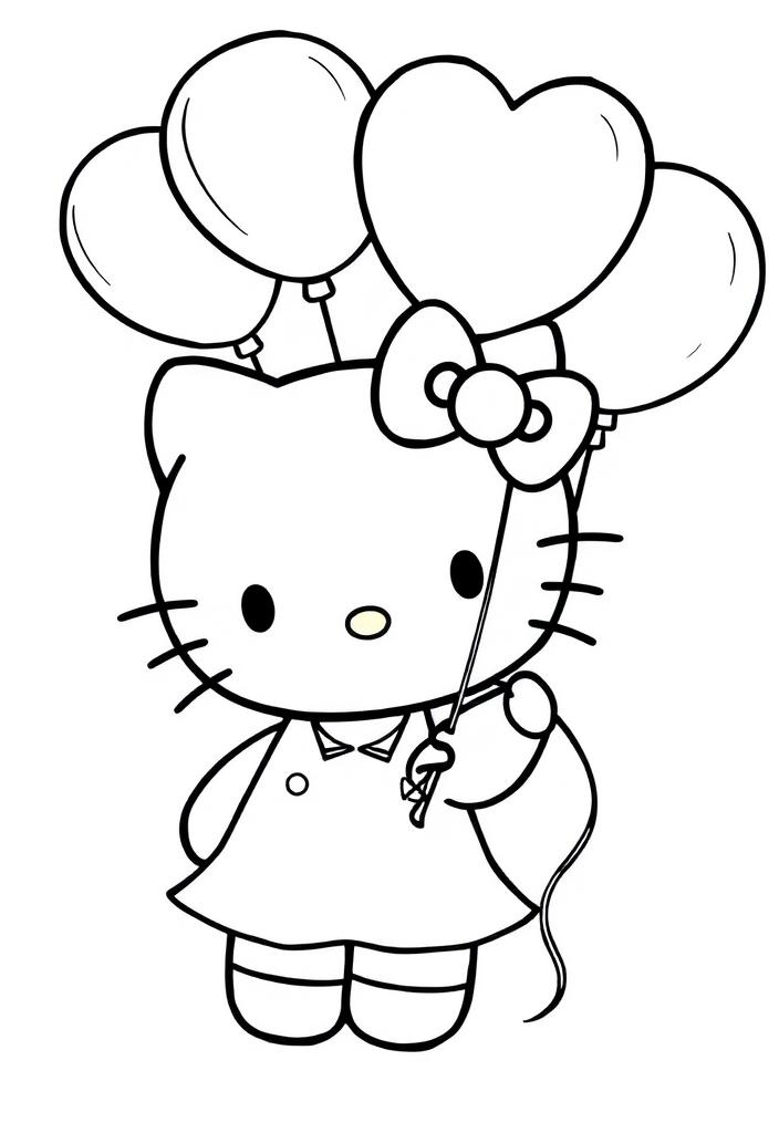 Hello Kitty with Balloons