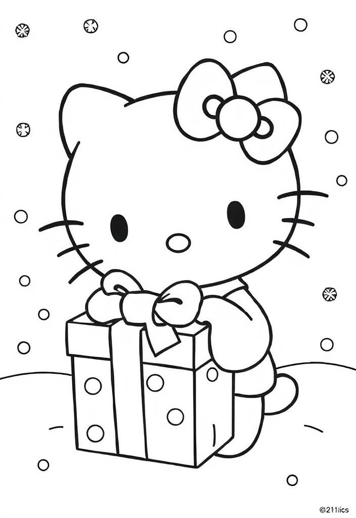 Hello Kitty with Christmas Gift Box