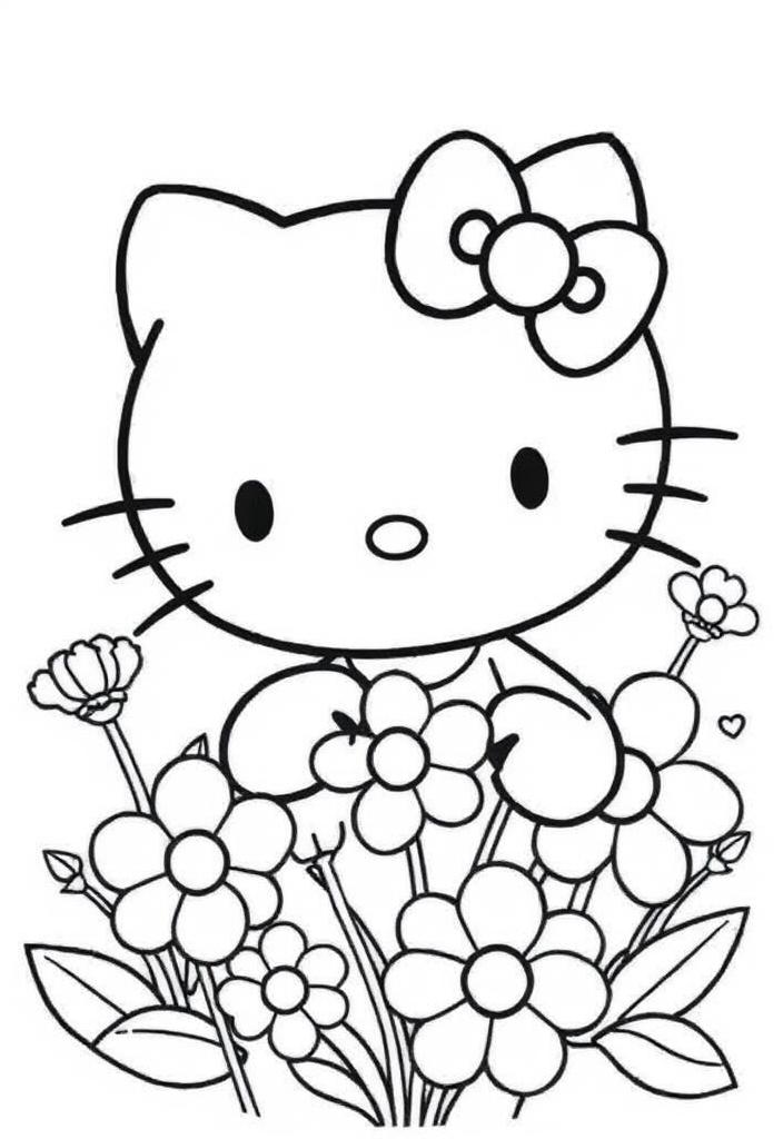 Hello Kitty with Flowers