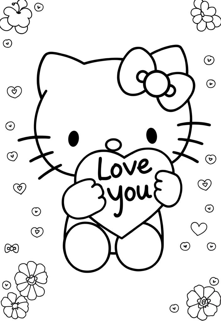 Hello Kitty with "I Love You" Heart