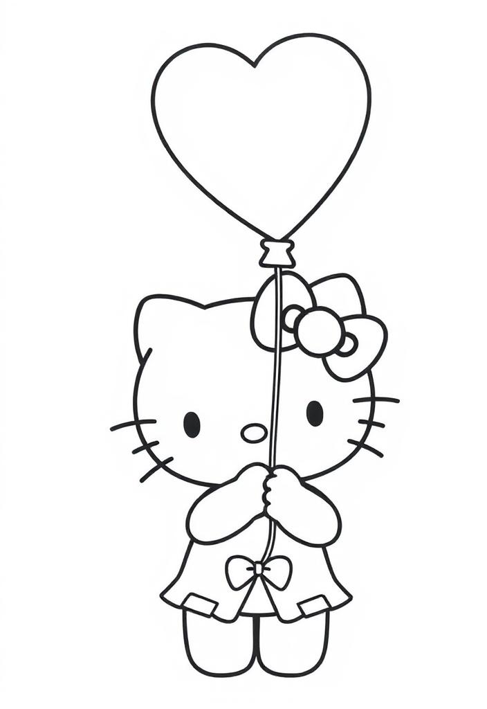 Hello Kitty with Valentine Balloon