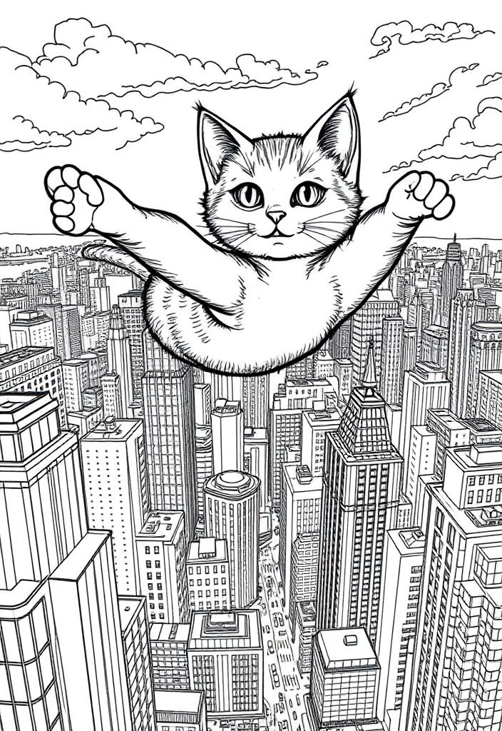 Kitty Flies Over The City