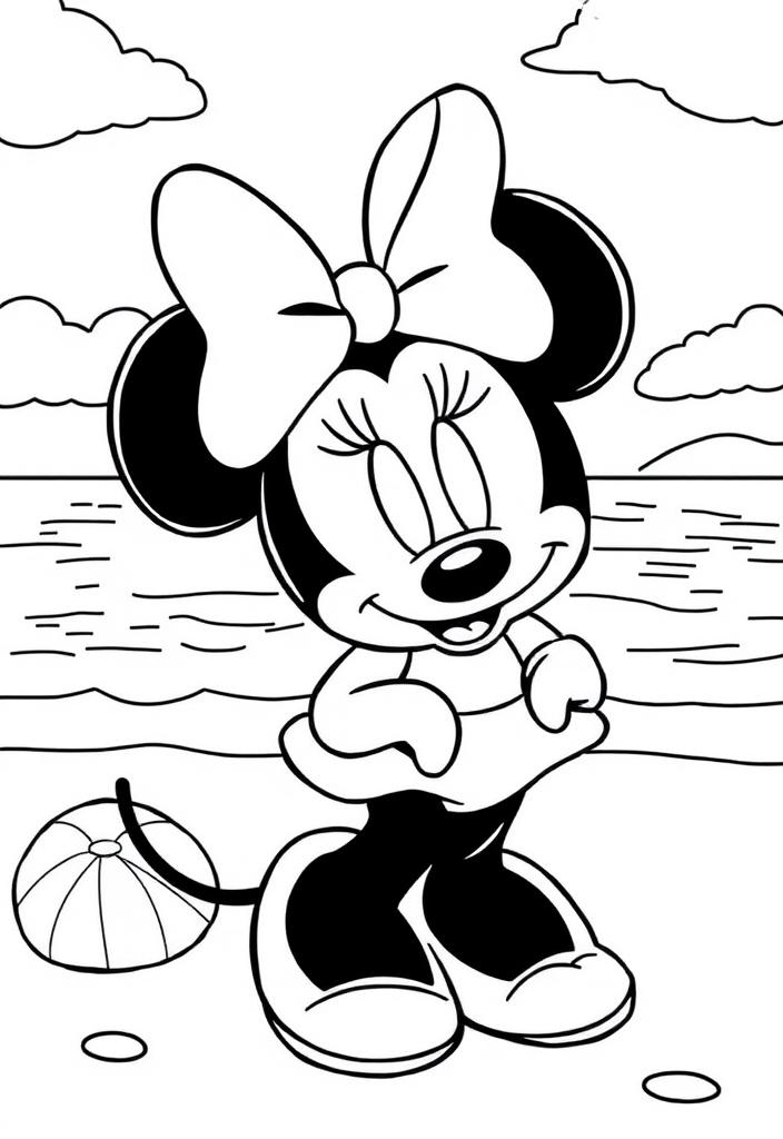 Minnie Mouse at the beach