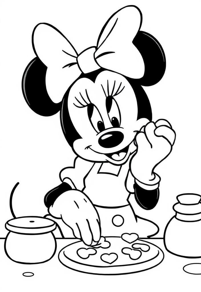 Minnie Mouse baking cookies