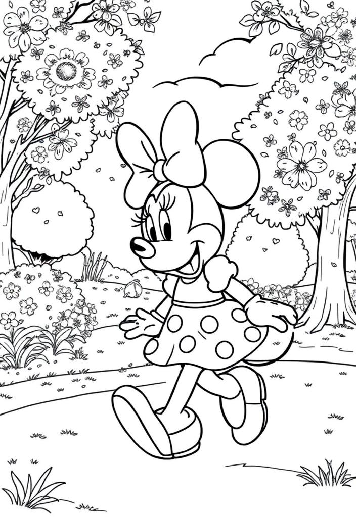 Minnie Mouse walking in the park