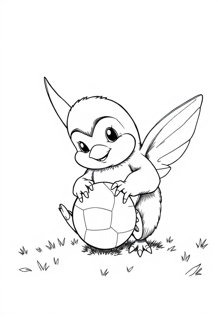 Pichu playing with a ball