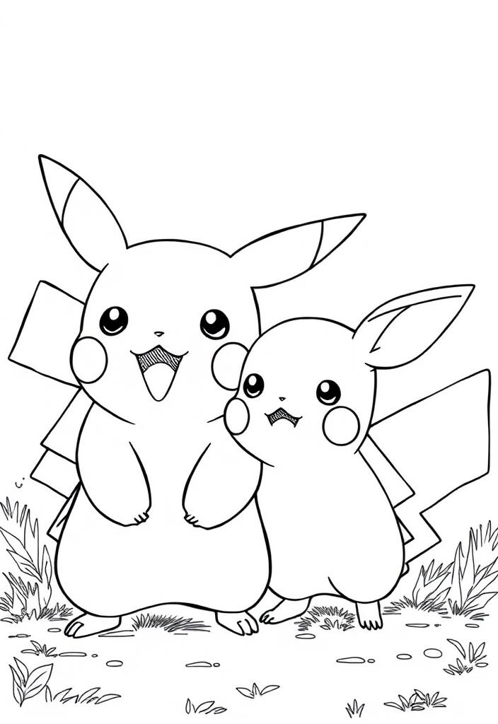 Pikachu and Pichu together