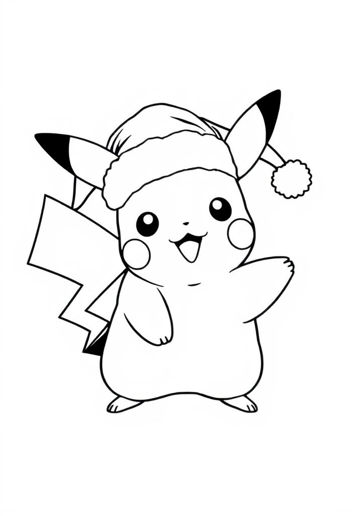 Pikachu in a Santa hat