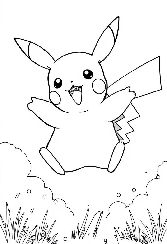 Pikachu jumping in the air