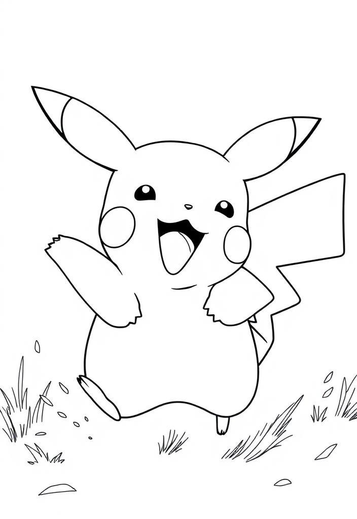 Pikachu running with joy