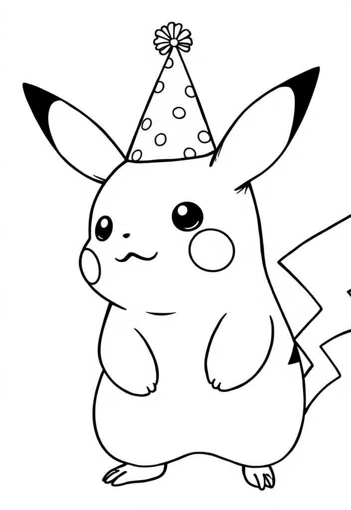 Pikachu wearing a party hat