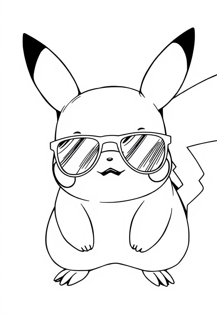 Pikachu wearing sunglasses