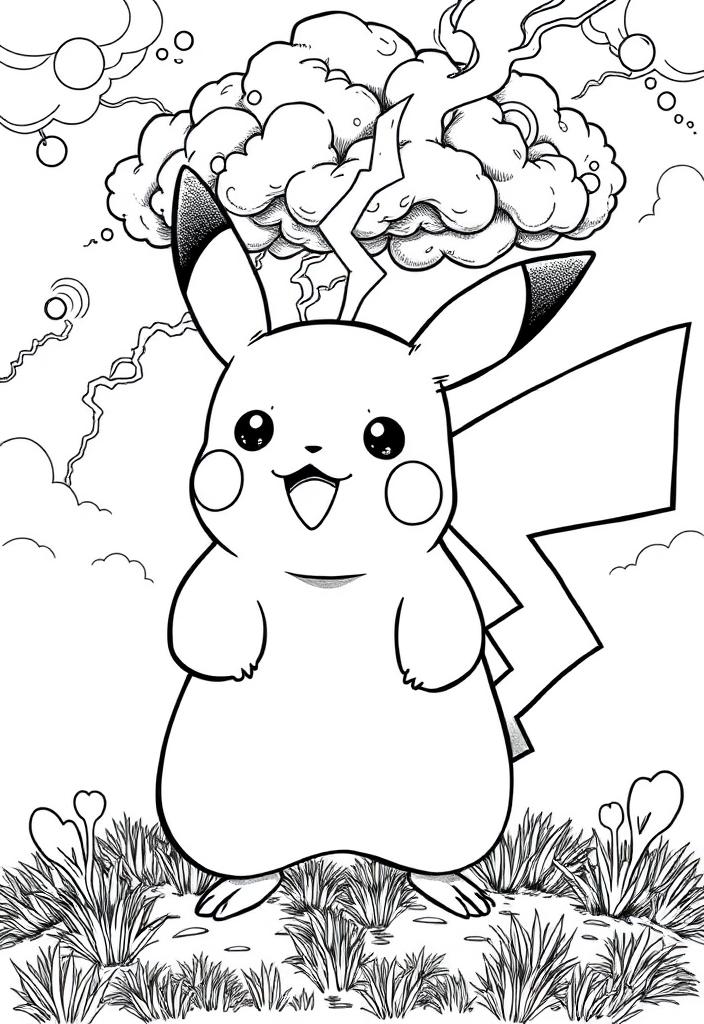 Pikachu with a thundercloud