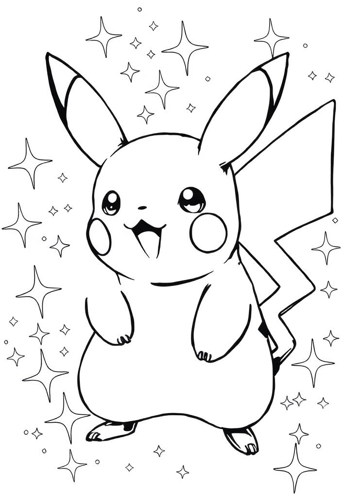 Pikachu with sparkles around