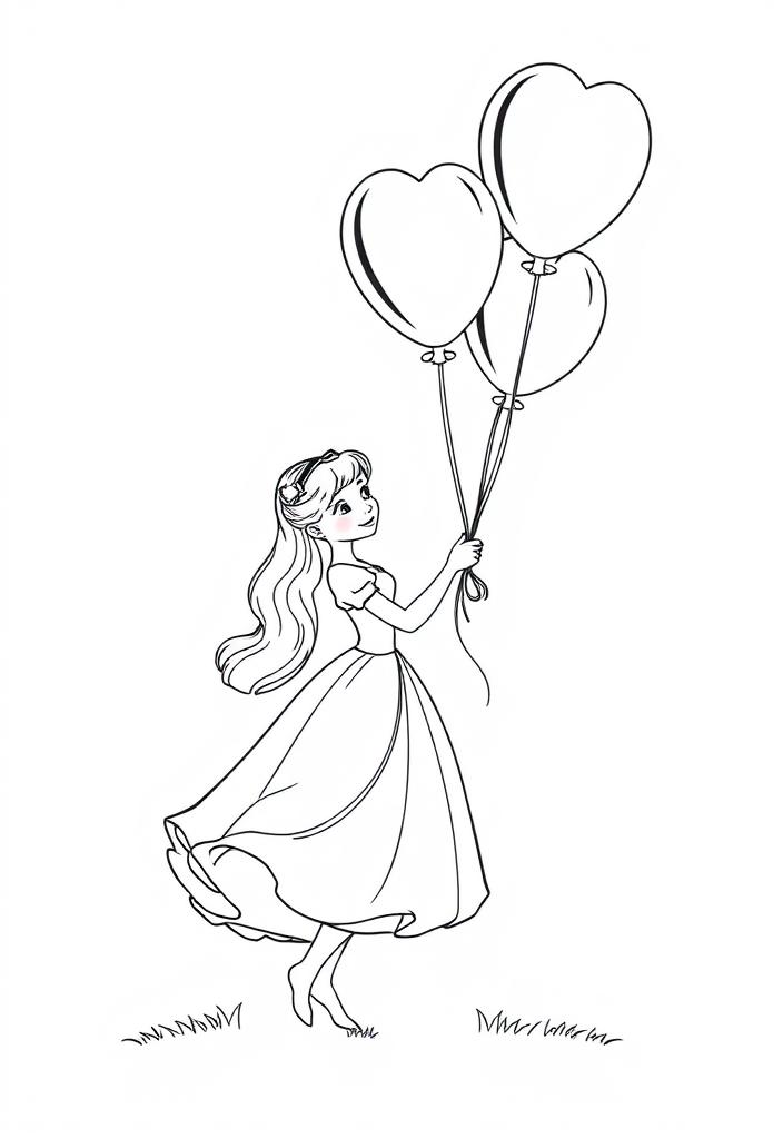 Princess holding a balloon