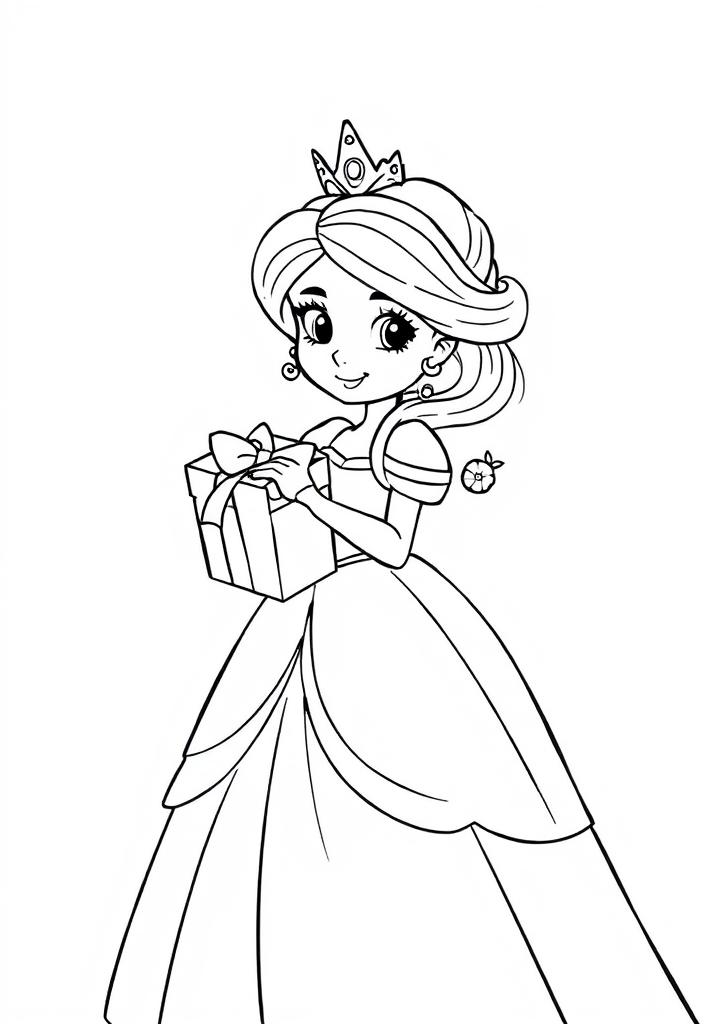 Princess holding a gift