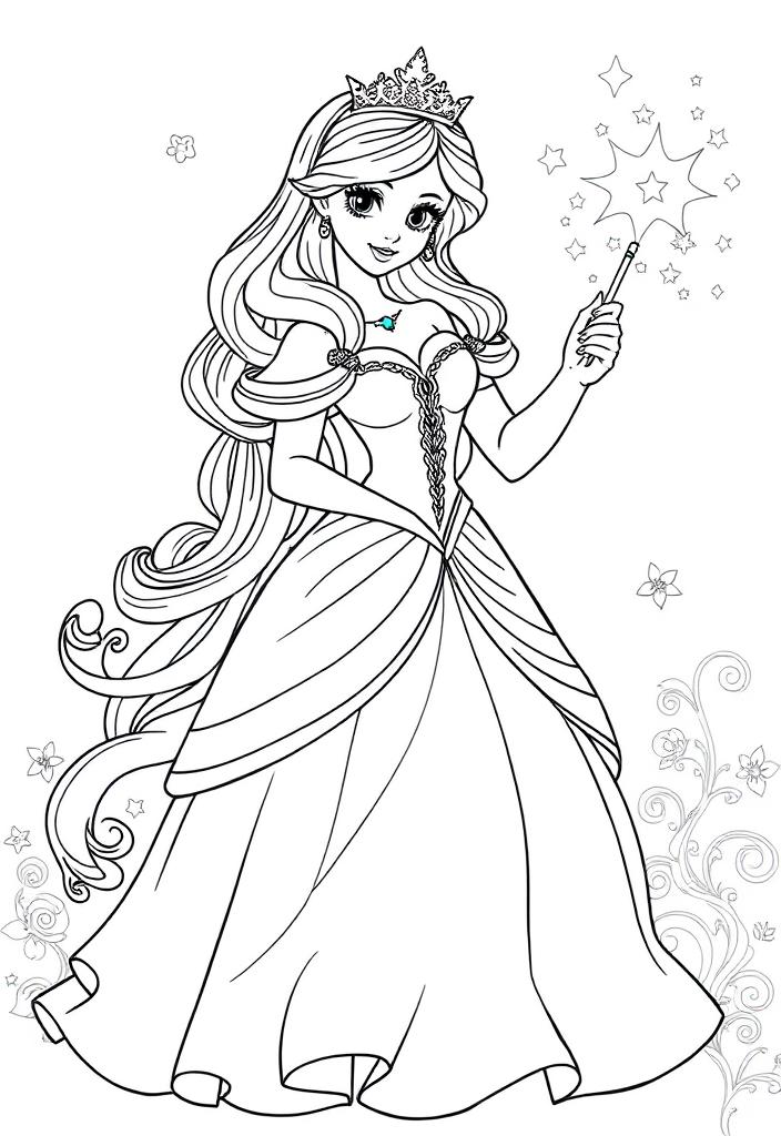 Princess holding a magic wand