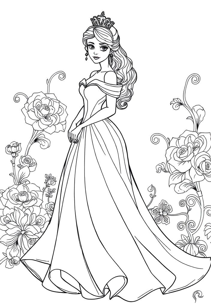 Princess in a flowing gown