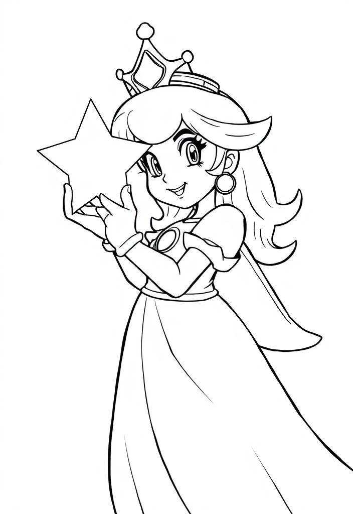 Princess Peach holding a glowing star