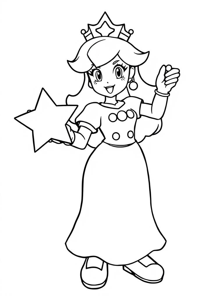 Princess Peach holding a star