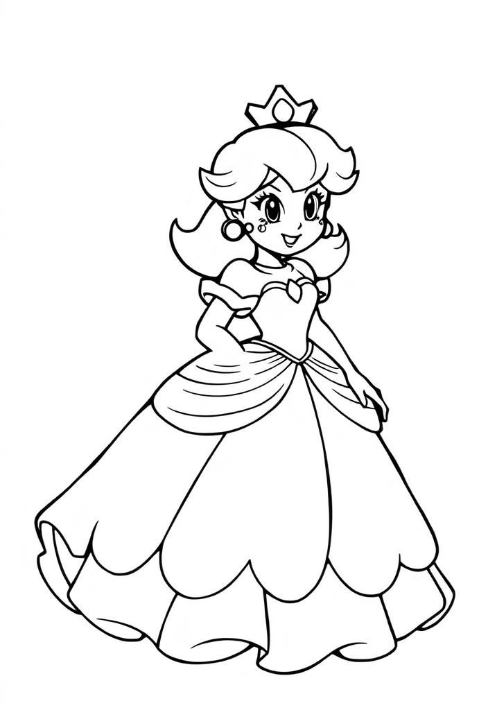 Princess Peach in a ball gown