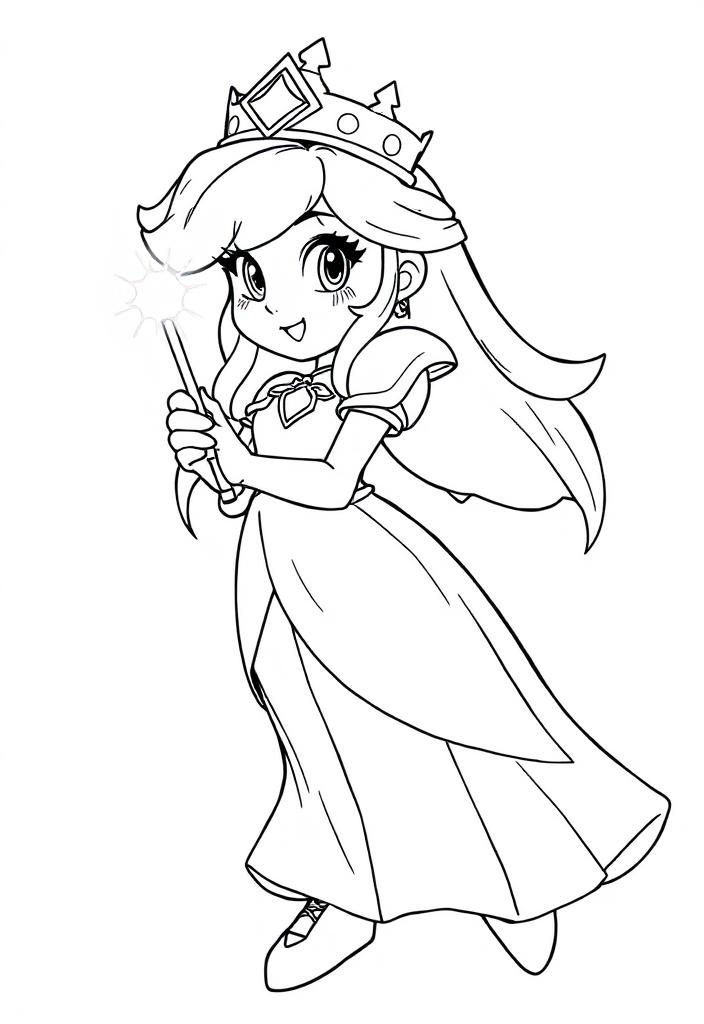 Princess Peach with a magic wand