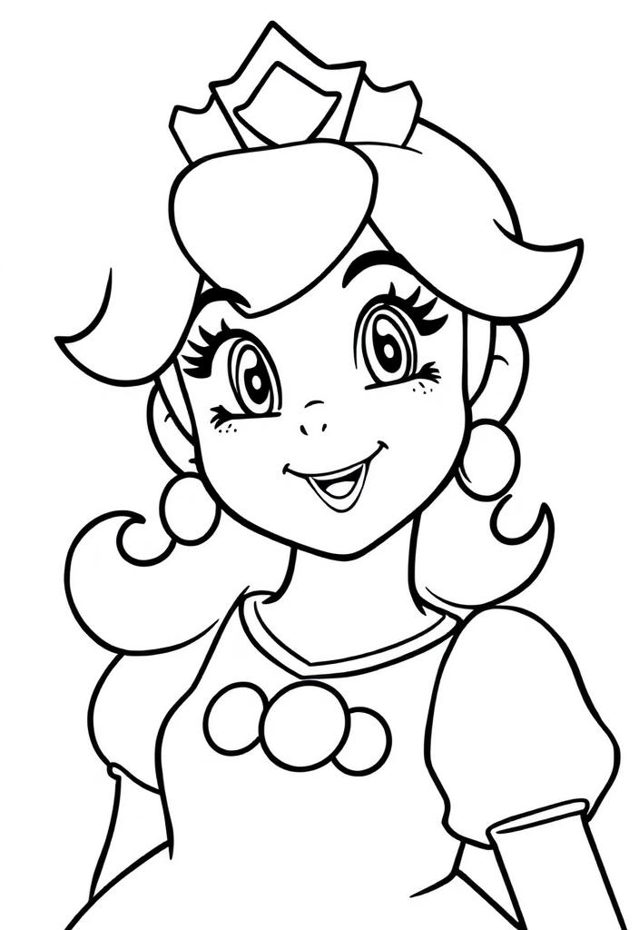 Princess Peach with a smiling face