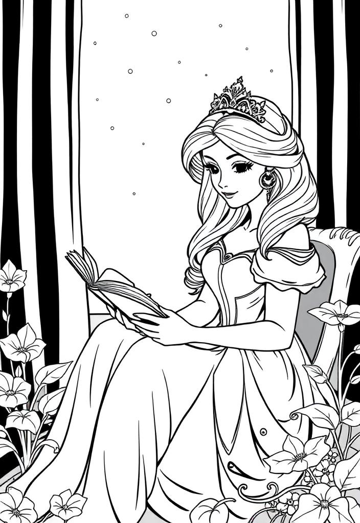 Princess reading a storybook