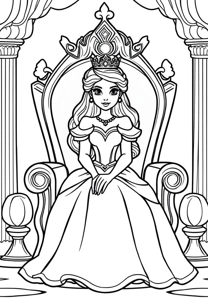 Princess sitting on a throne