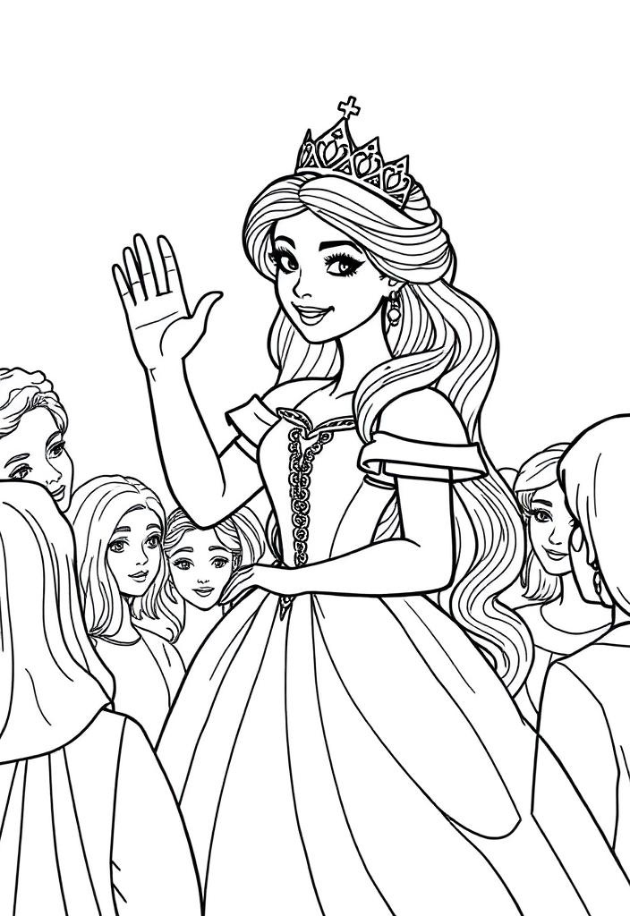 Princess waving to her subjects